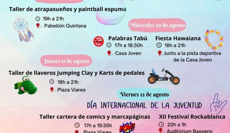 La Semana de la Juventud de Suances llega cargada de actividades y propuestas