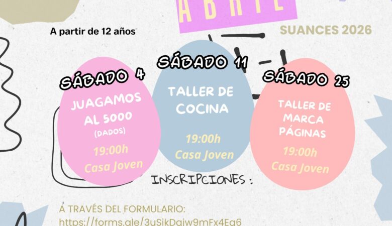 El programa “Sábado Joven” de abril en Suances ofrece ocio educativo para jóvenes a partir de 12 años