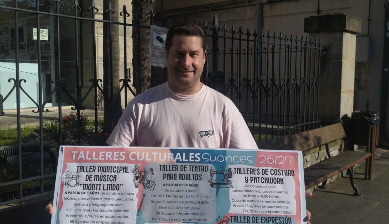 Abiertas desde el próximo lunes 25 de mayo las inscripciones para los Talleres Culturales de Suances 2026- 2027