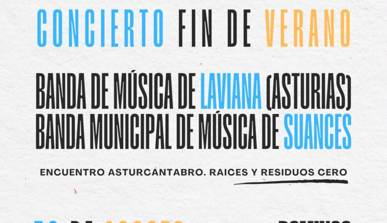 Suances despedirá el verano con un concierto conjunto entre las bandas de música de Laviana y de Suances