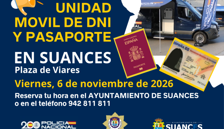 Suances contará con una unidad móvil de expedición del DNI y pasaporte el próximo 6 de noviembre